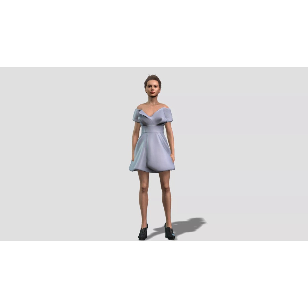 Fashion Woman Character 3D Model – Elegant Rigged Asset, FBX - View 2