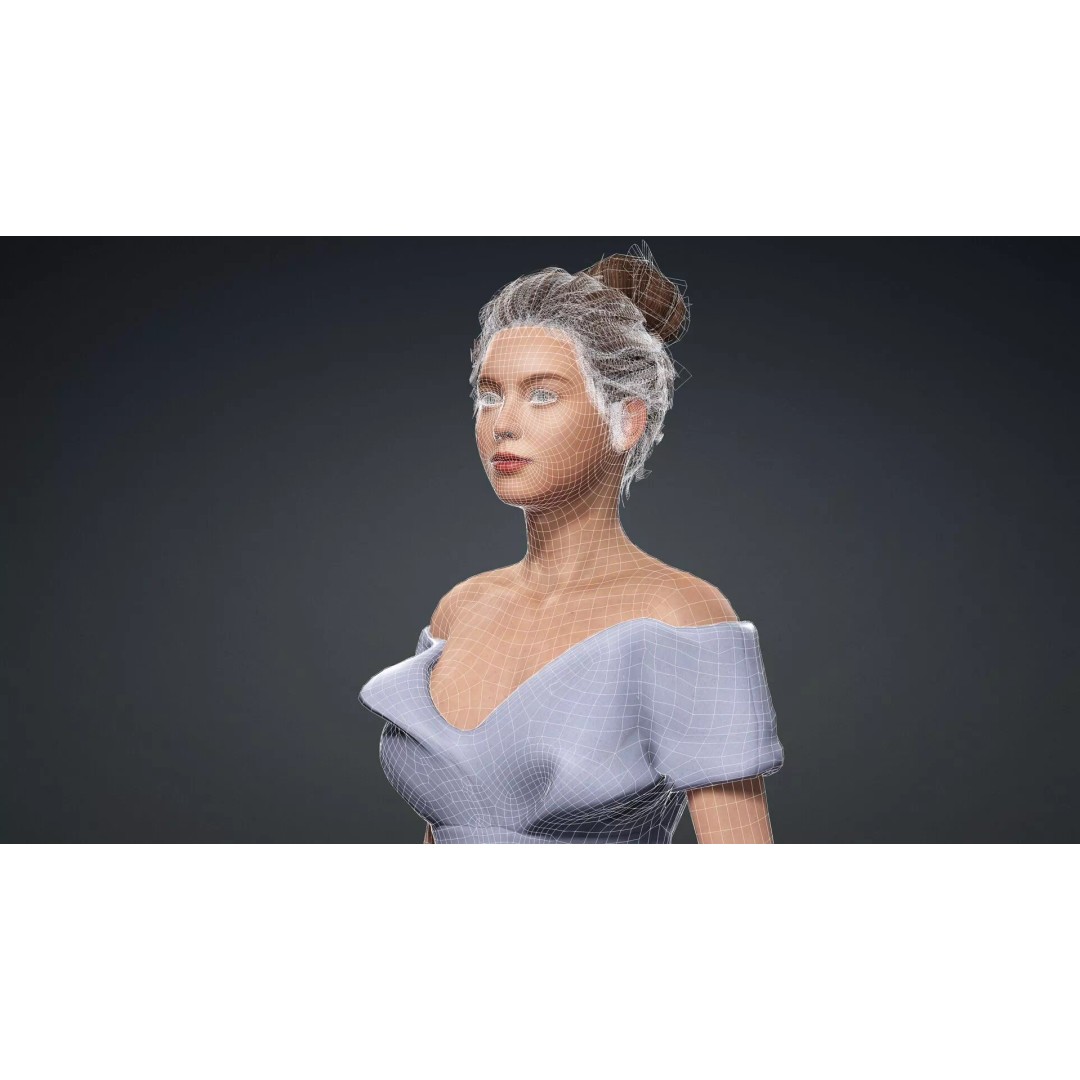 Fashion Woman Character 3D Model – Elegant Rigged Asset, FBX - View 20