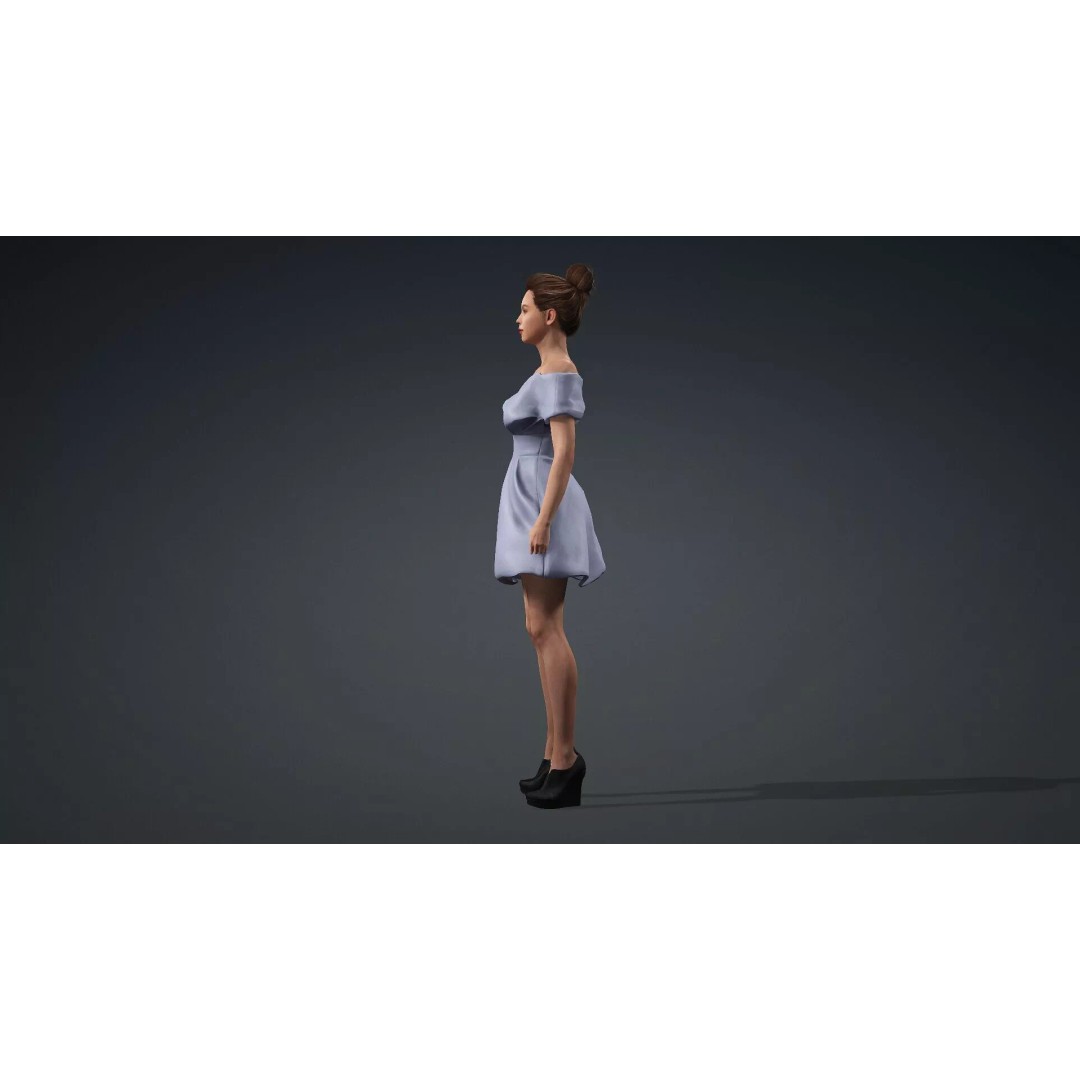 Fashion Woman Character 3D Model – Elegant Rigged Asset, FBX - View 5