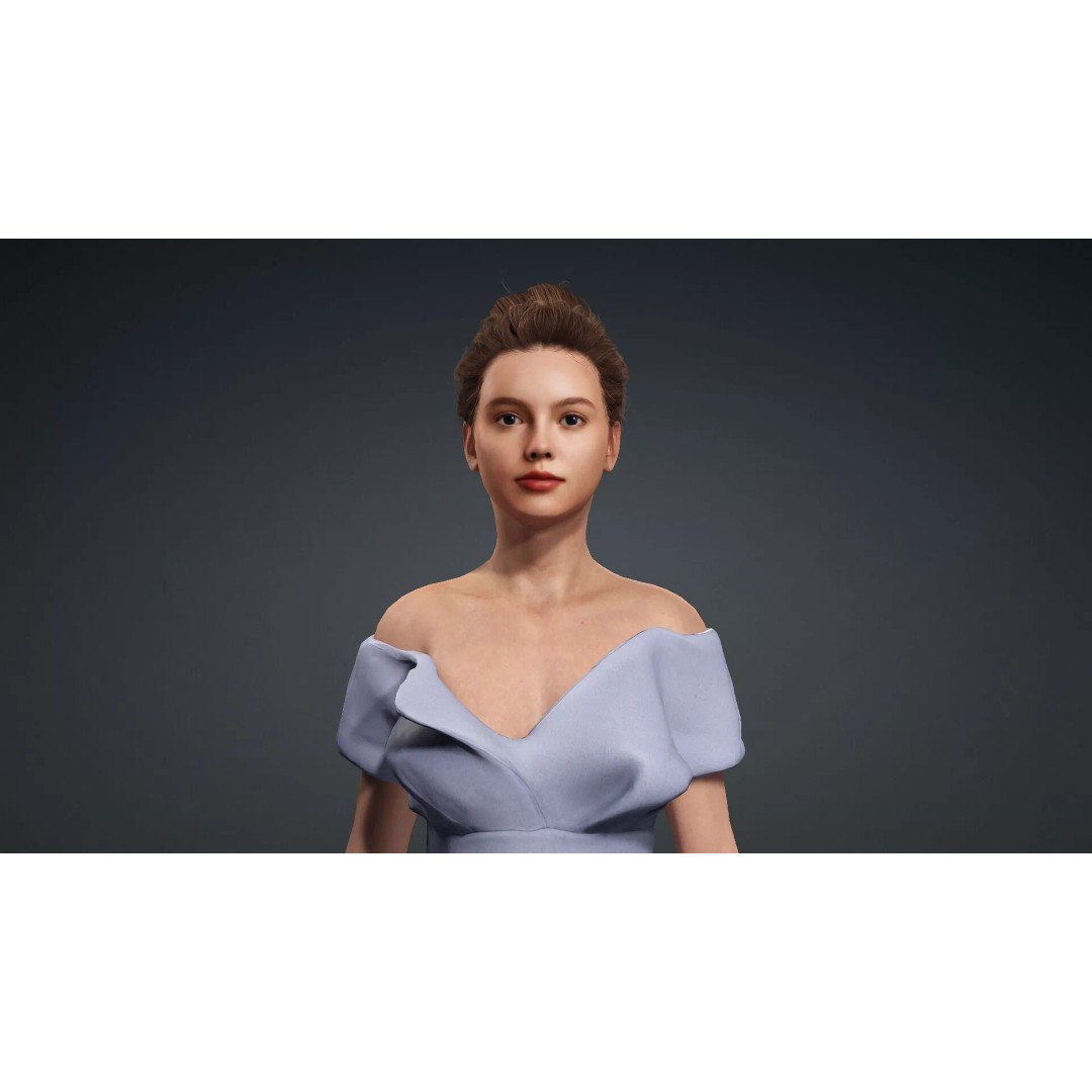 Fashion Woman Character 3D Model – Elegant Rigged Asset, FBX - View 8