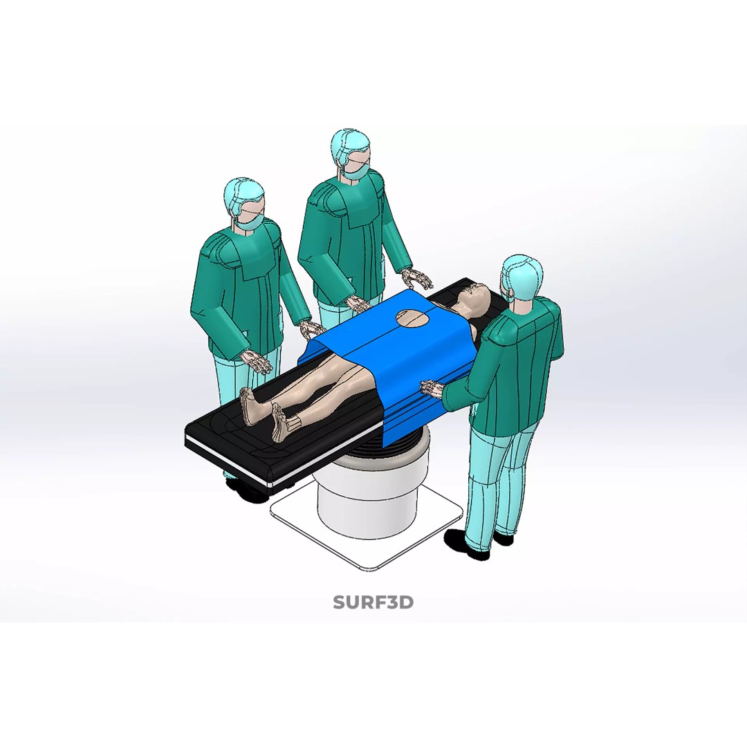 Medical Team 3D Model – High-Detail Surgeon and Patient Scene, FBX