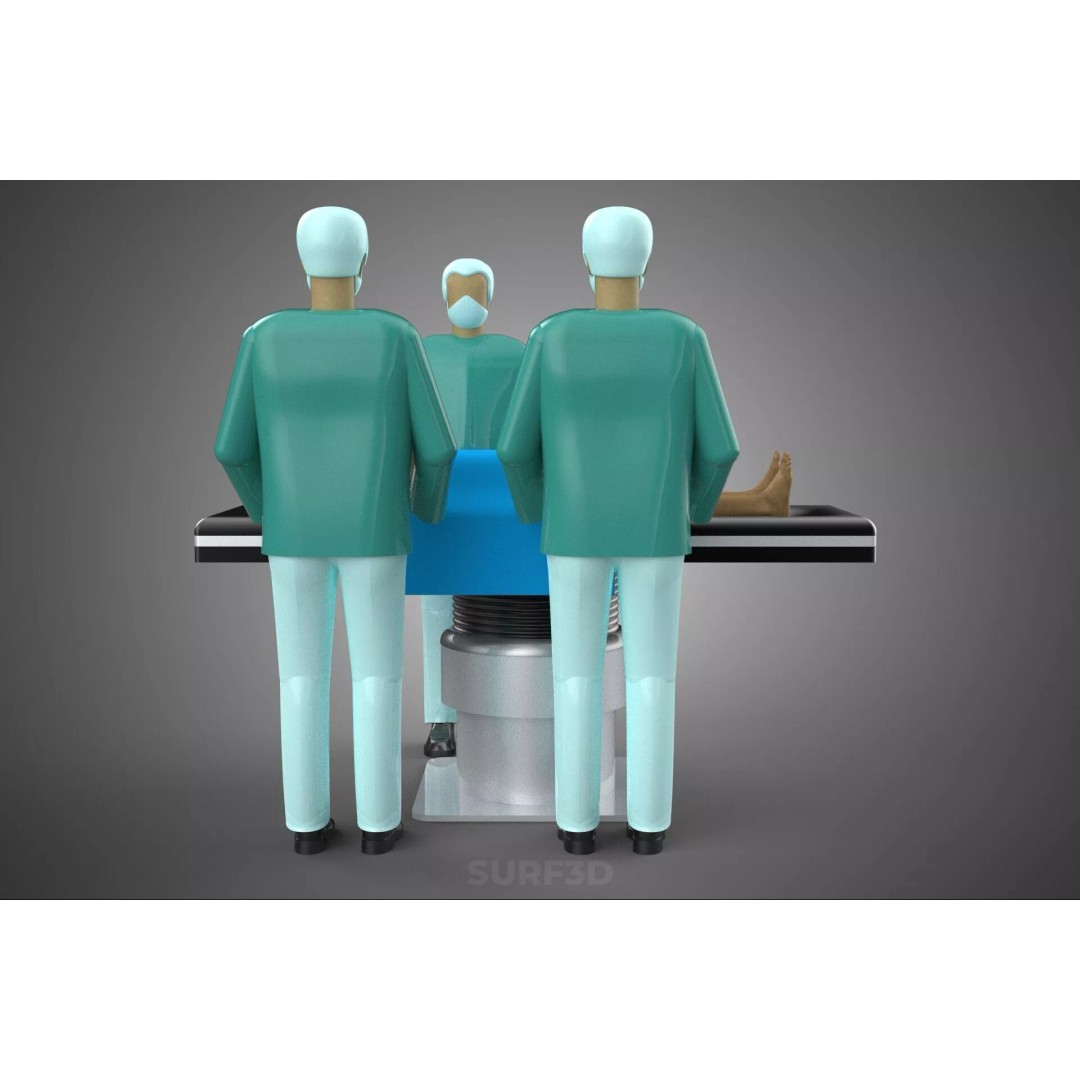 Medical Team 3D Model – High-Detail Surgeon and Patient Scene, FBX - View 10