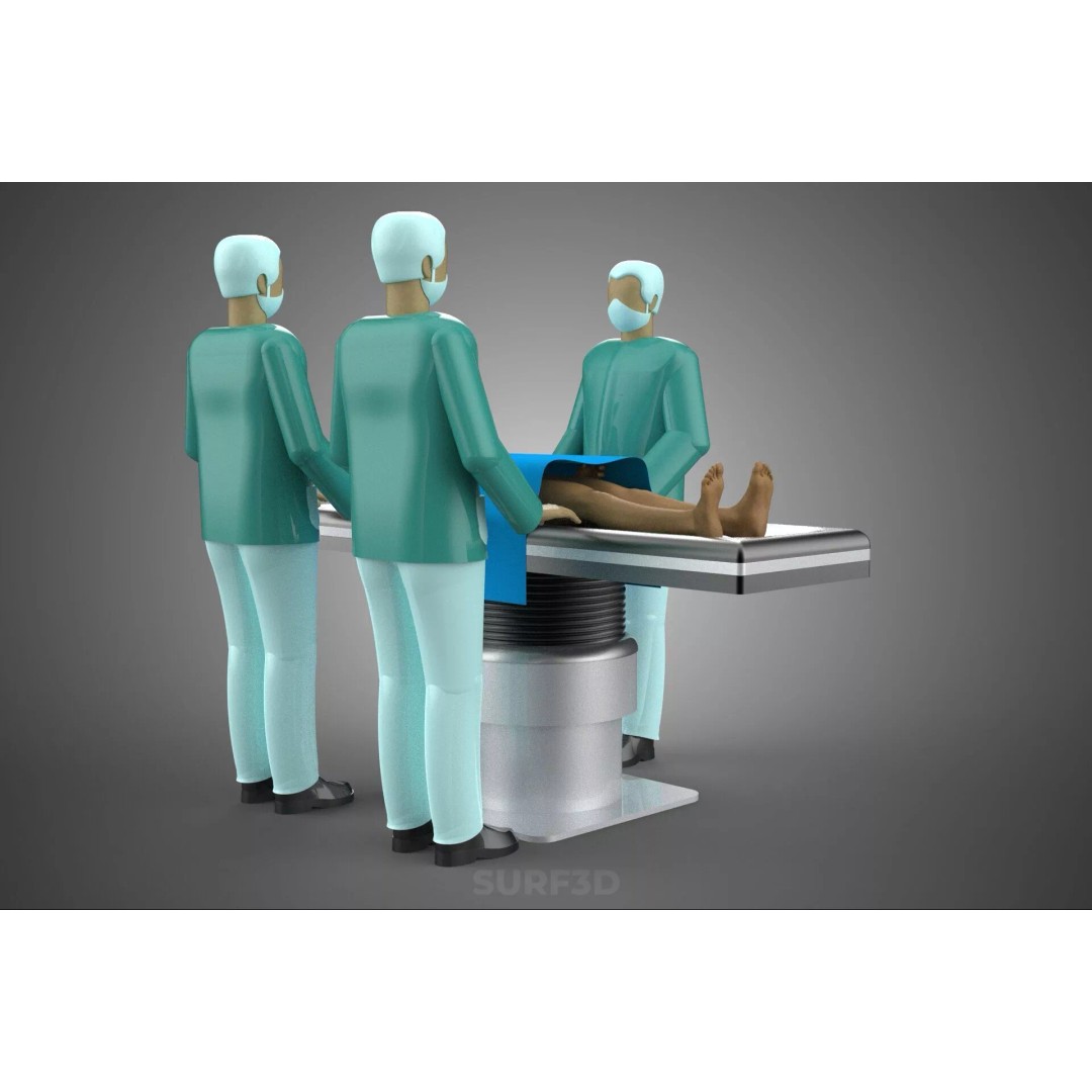Medical Team 3D Model – High-Detail Surgeon and Patient Scene, FBX - View 11