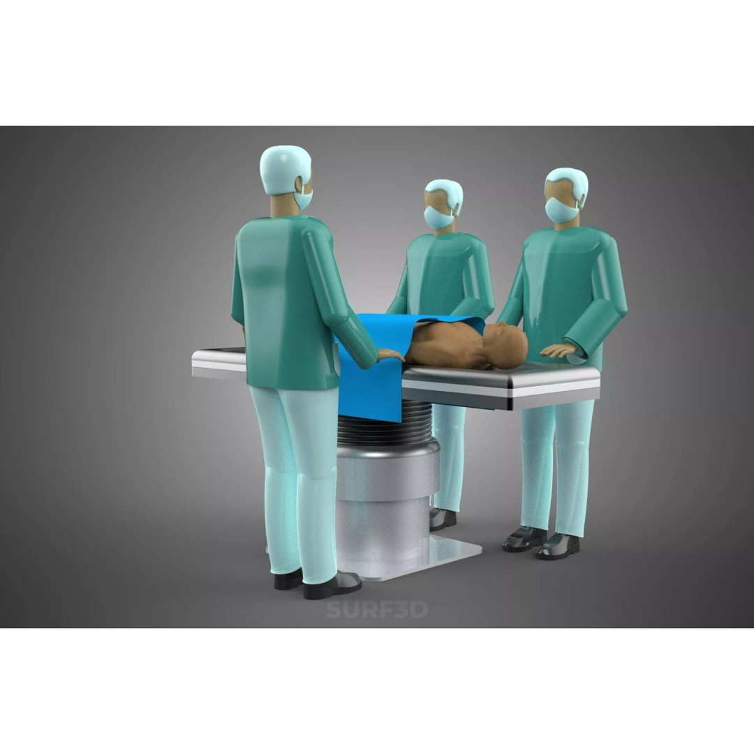 Medical Team 3D Model – High-Detail Surgeon and Patient Scene, FBX - View 14