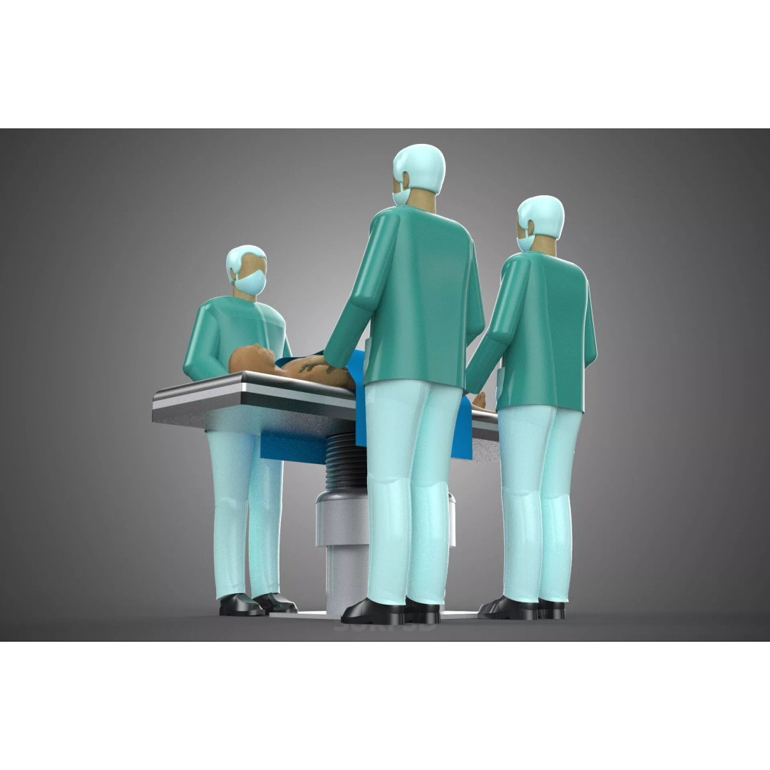 Medical Team 3D Model – High-Detail Surgeon and Patient Scene, FBX - View 15