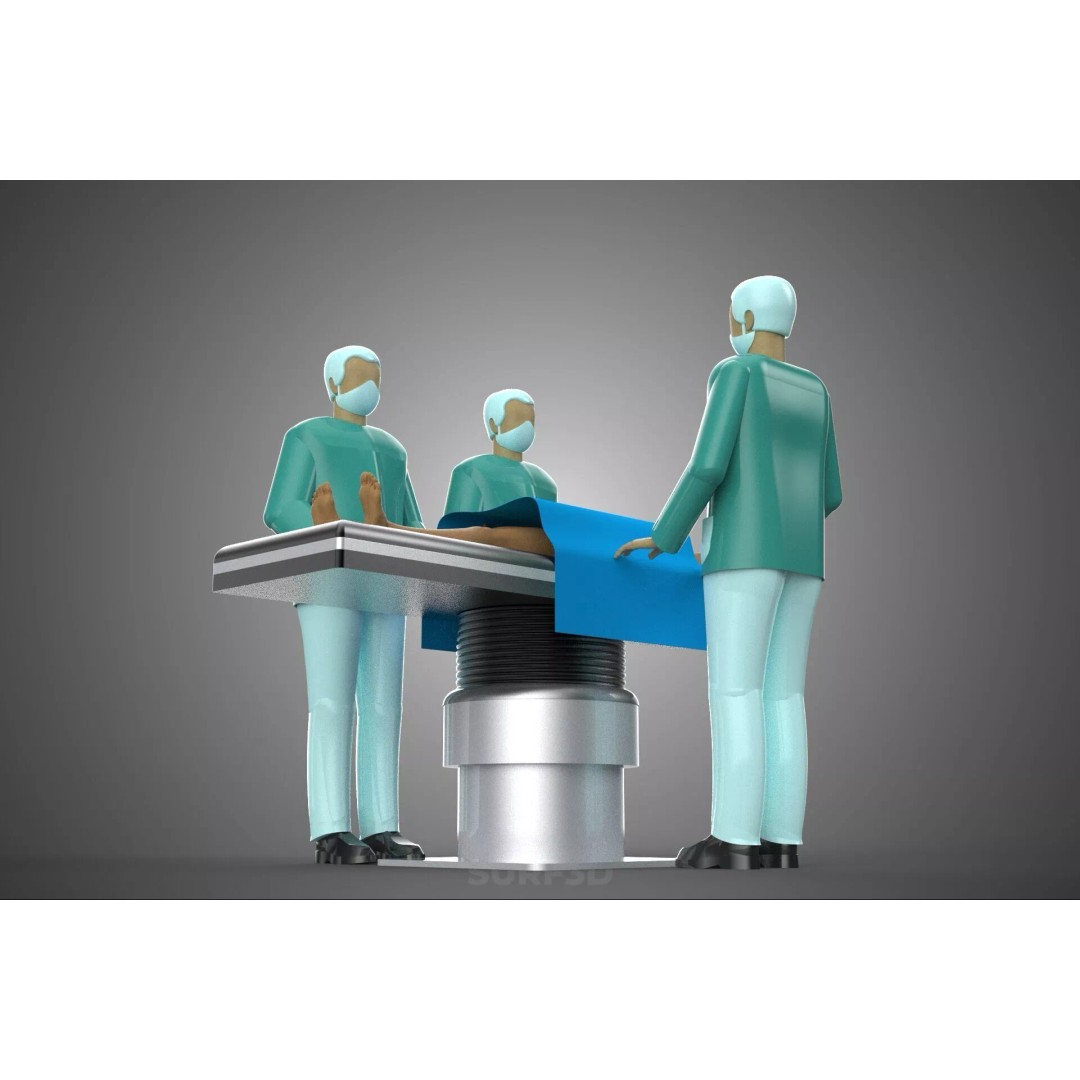 Medical Team 3D Model – High-Detail Surgeon and Patient Scene, FBX - View 19