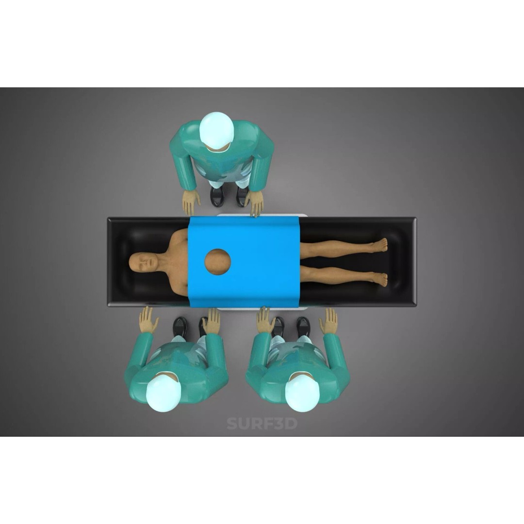 Medical Team 3D Model – High-Detail Surgeon and Patient Scene, FBX - View 22
