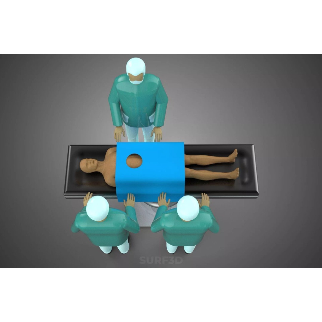 Medical Team 3D Model – High-Detail Surgeon and Patient Scene, FBX - View 23