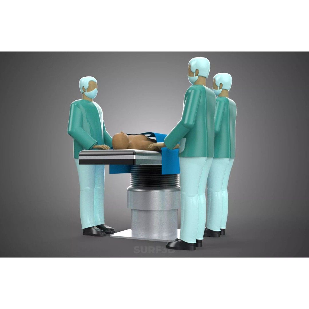Medical Team 3D Model – High-Detail Surgeon and Patient Scene, FBX - View 25