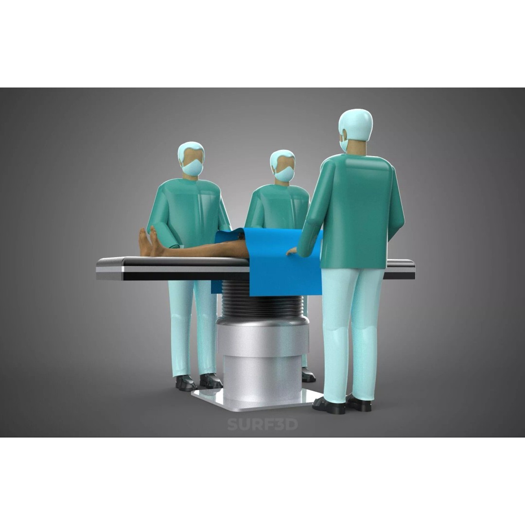 Medical Team 3D Model – High-Detail Surgeon and Patient Scene, FBX - View 26