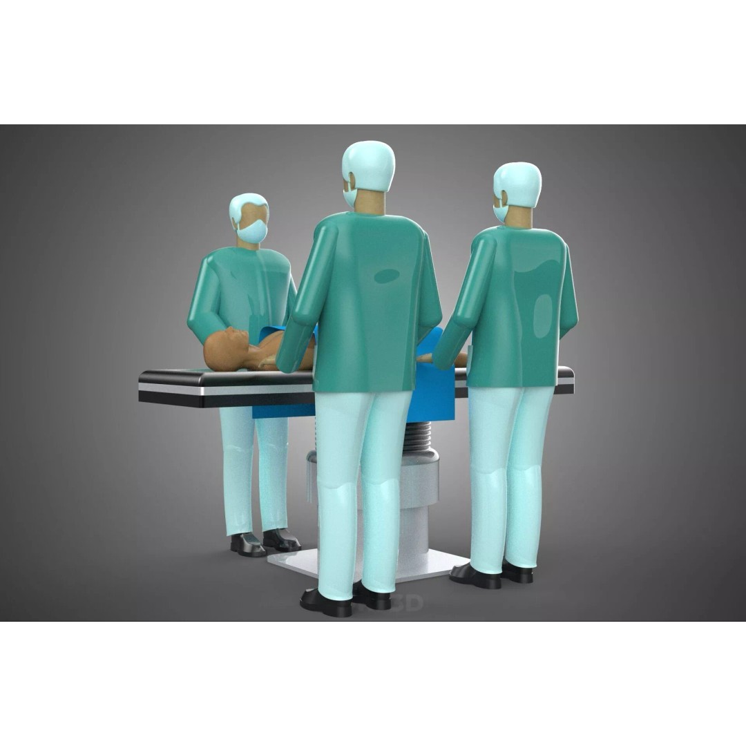 Medical Team 3D Model – High-Detail Surgeon and Patient Scene, FBX - View 27
