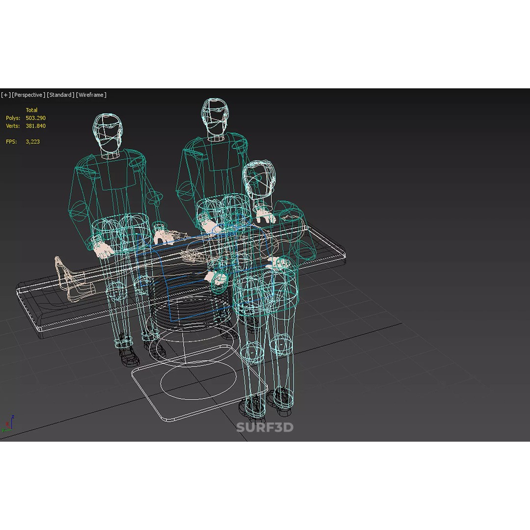 Medical Team 3D Model – High-Detail Surgeon and Patient Scene, FBX - View 28
