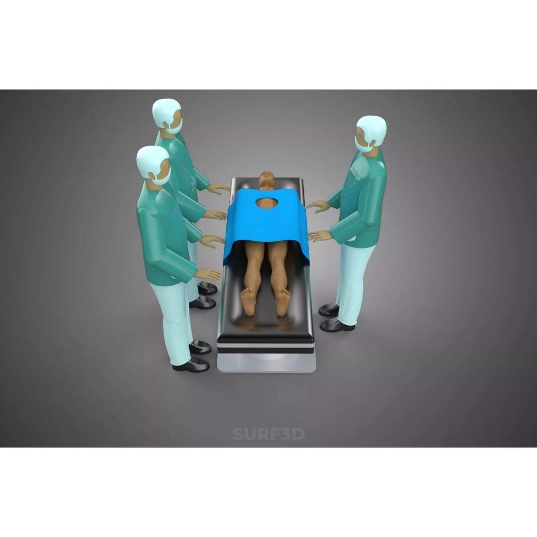 Medical Team 3D Model – High-Detail Surgeon and Patient Scene, FBX - View 6