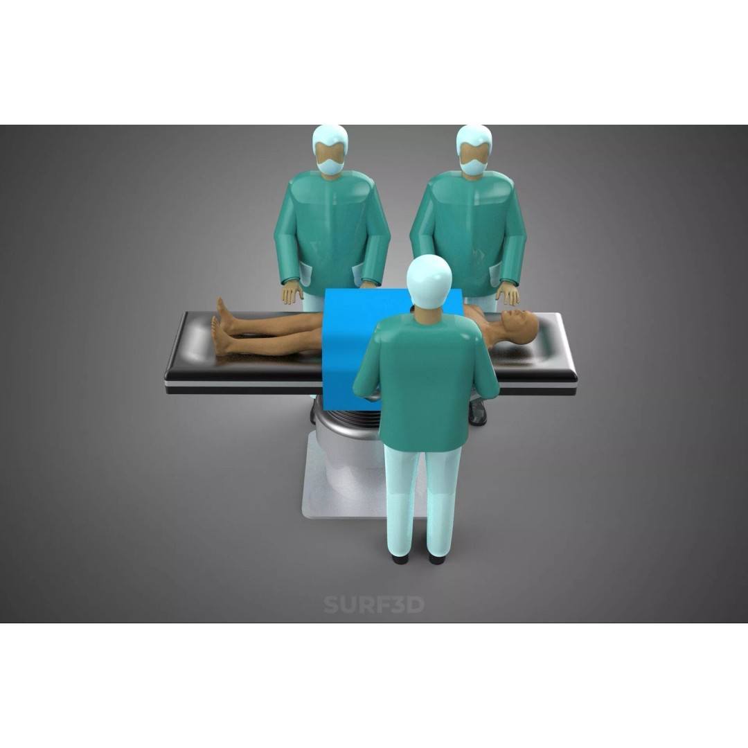 Medical Team 3D Model – High-Detail Surgeon and Patient Scene, FBX - View 8