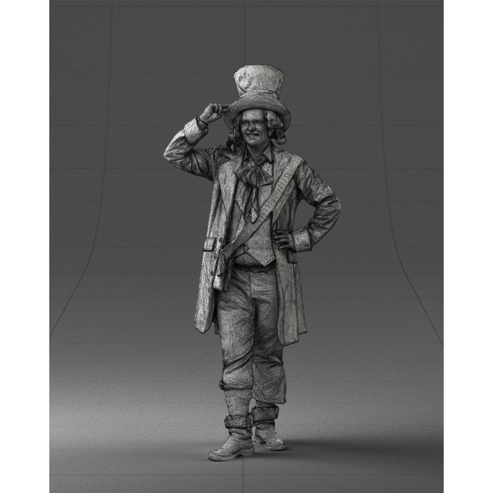 Mad Hatter 3D Model – High Poly Character with PBR Textures, FBX