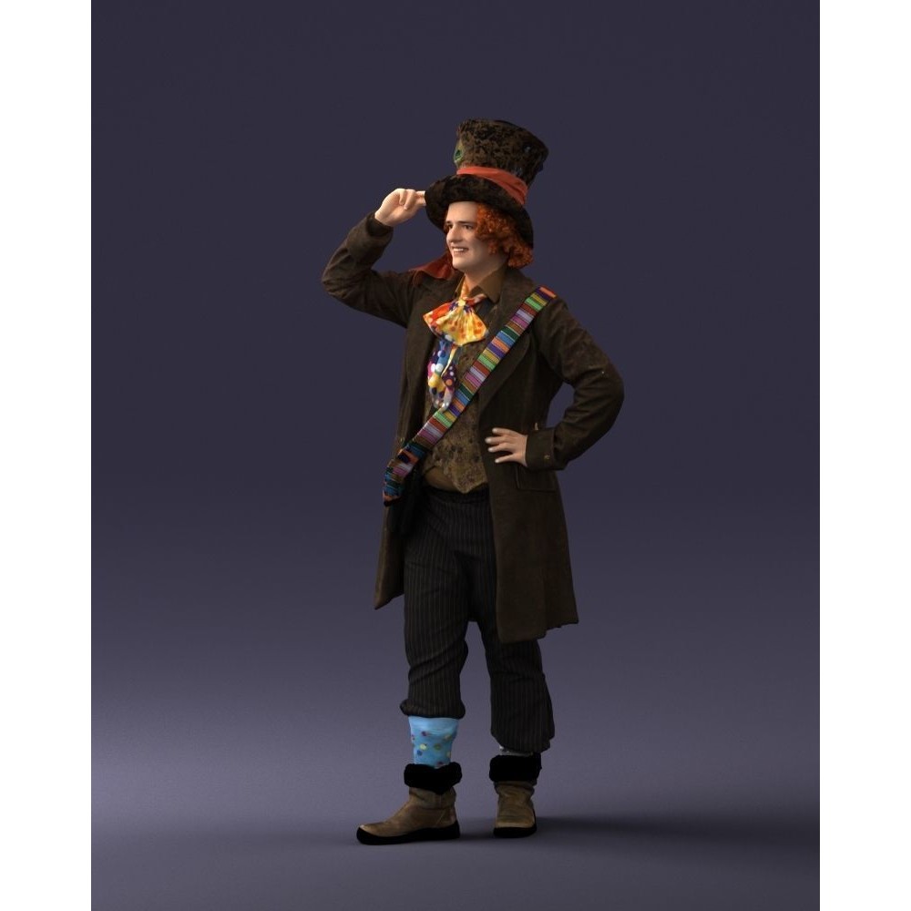 Mad Hatter 3D Model – High Poly Character with PBR Textures, FBX - View 17