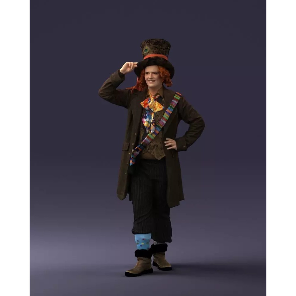 Mad Hatter 3D Model – High Poly Character with PBR Textures, FBX - View 2