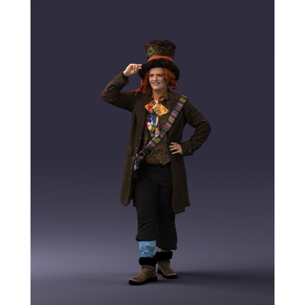 Mad Hatter 3D Model – High Poly Character with PBR Textures, FBX - View 20