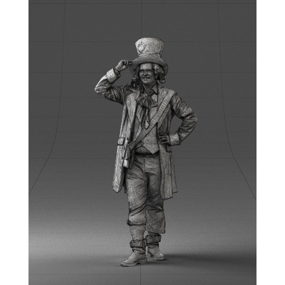 Mad Hatter 3D Model – High Poly Character with PBR Textures, FBX - View 4