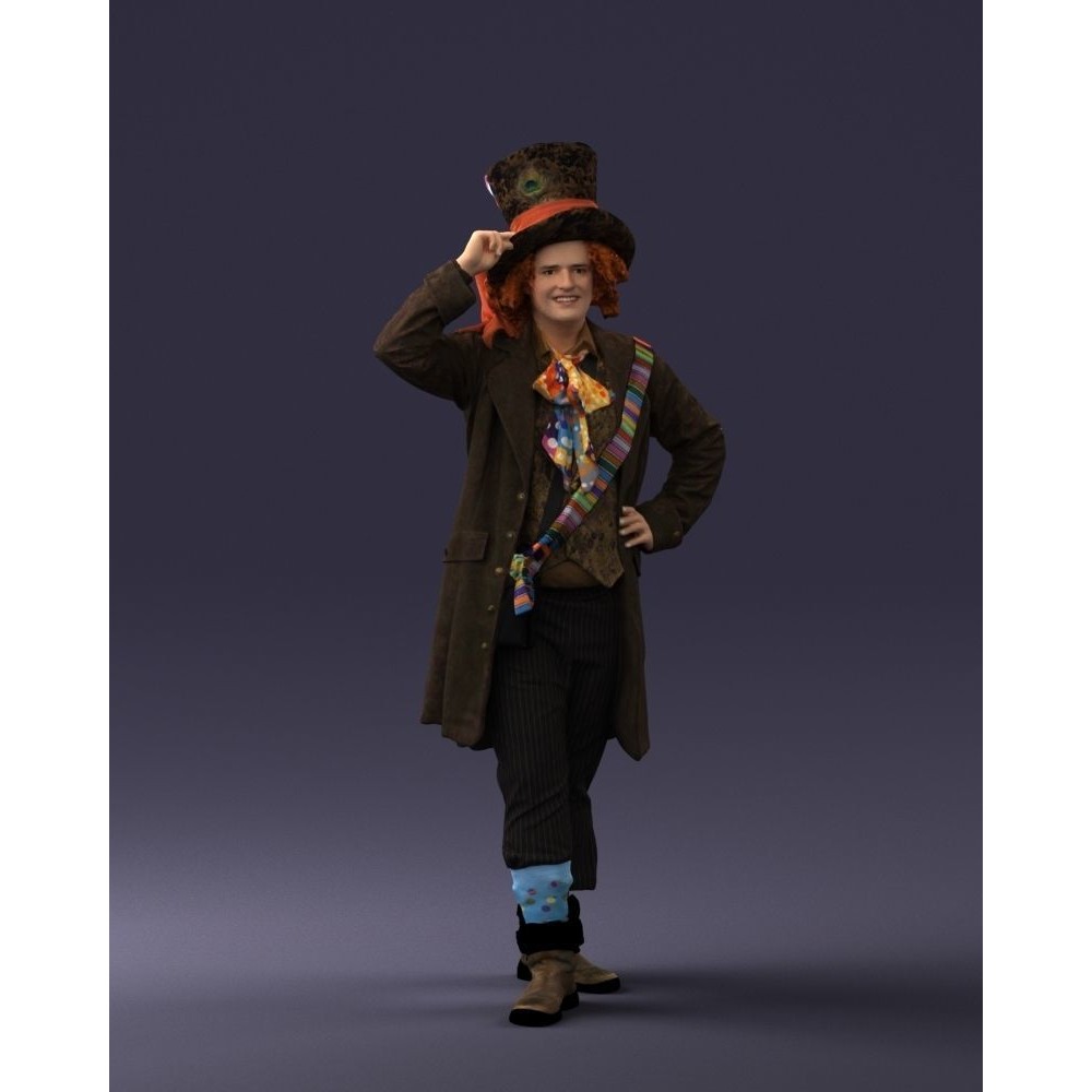 Mad Hatter 3D Model – High Poly Character with PBR Textures, FBX - View 5