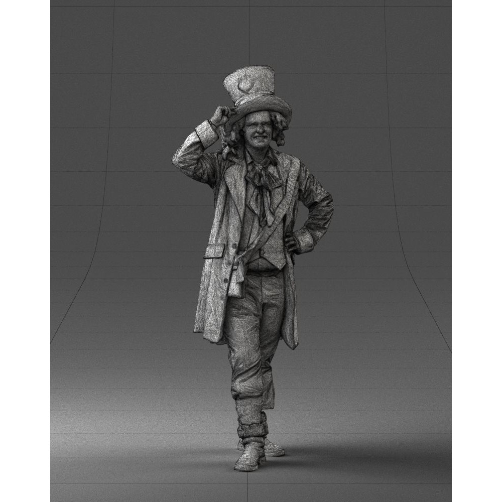 Mad Hatter 3D Model – High Poly Character with PBR Textures, FBX - View 7