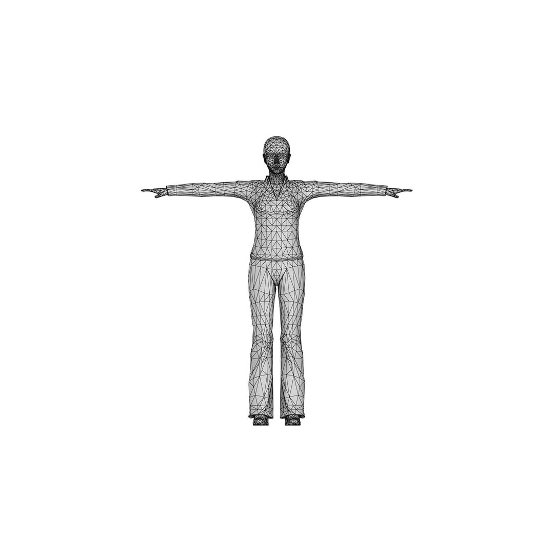 Woman 3D Model – Low Poly Female Character with 52 Animations