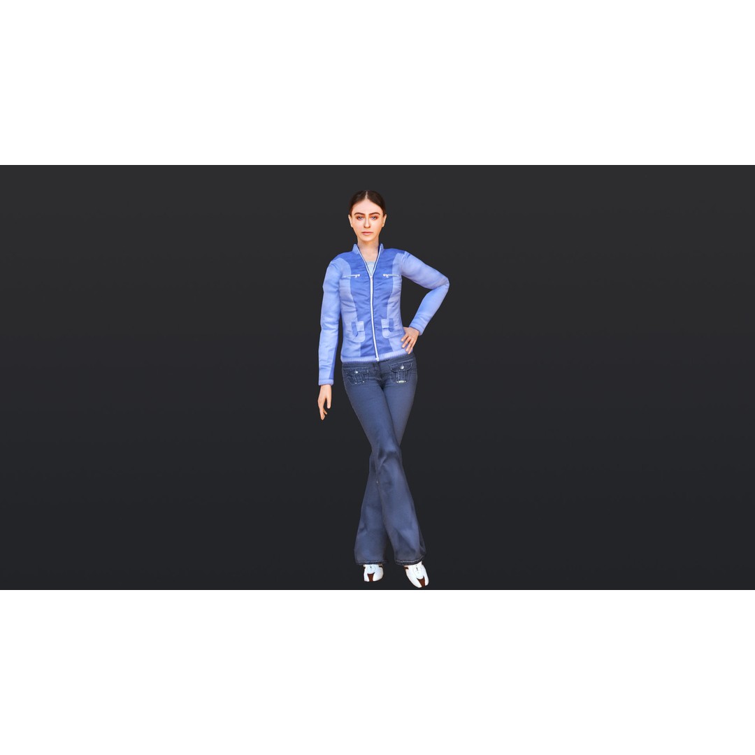 Woman 3D Model – Low Poly Female Character with 52 Animations - View 15