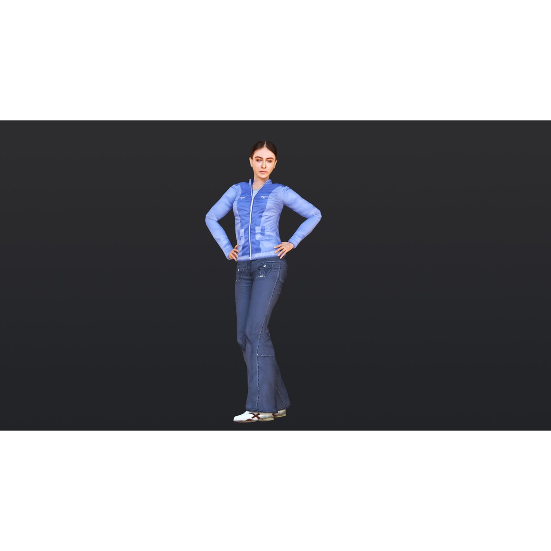 Woman 3D Model – Low Poly Female Character with 52 Animations - View 16
