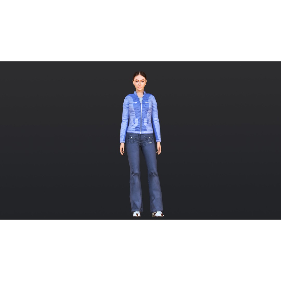 Woman 3D Model – Low Poly Female Character with 52 Animations - View 18