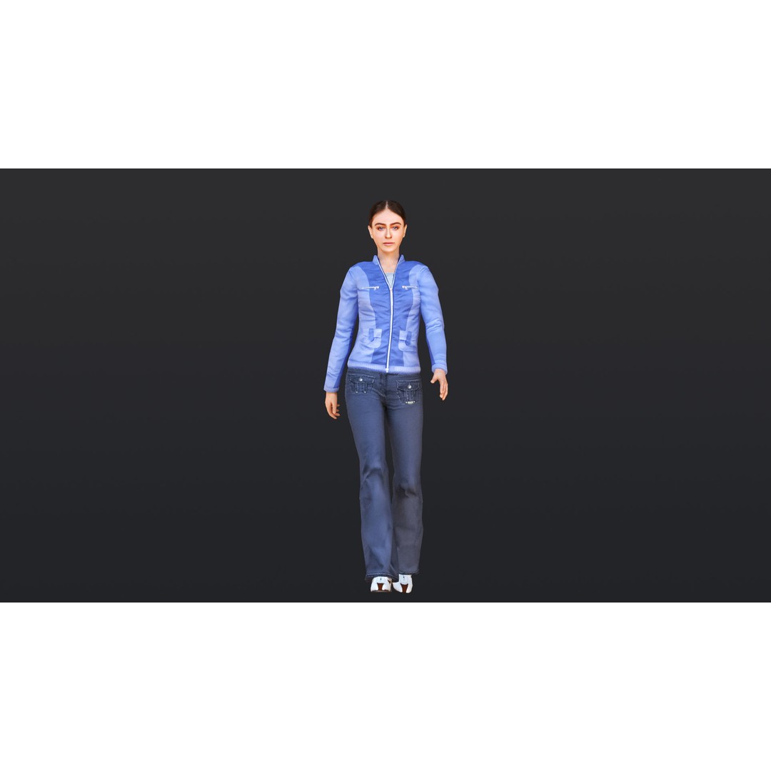 Woman 3D Model – Low Poly Female Character with 52 Animations - View 21
