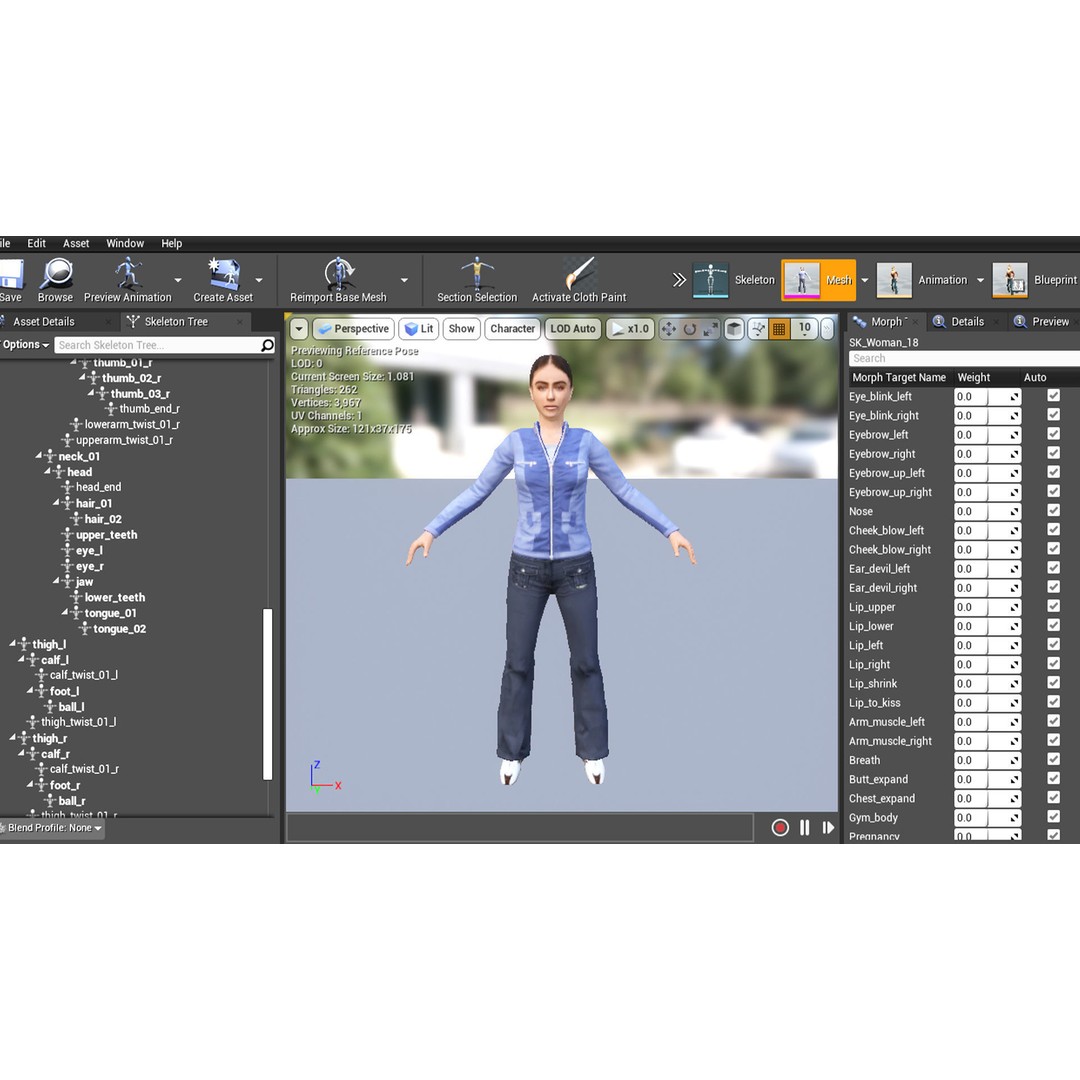 Woman 3D Model – Low Poly Female Character with 52 Animations - View 22