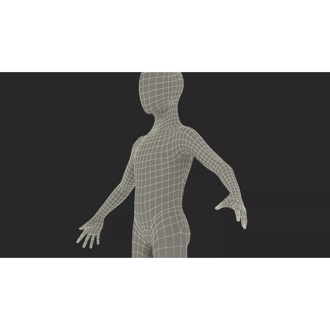 Child Mannequin 3D Model – Rigged Stylized Figure for Fashion Display