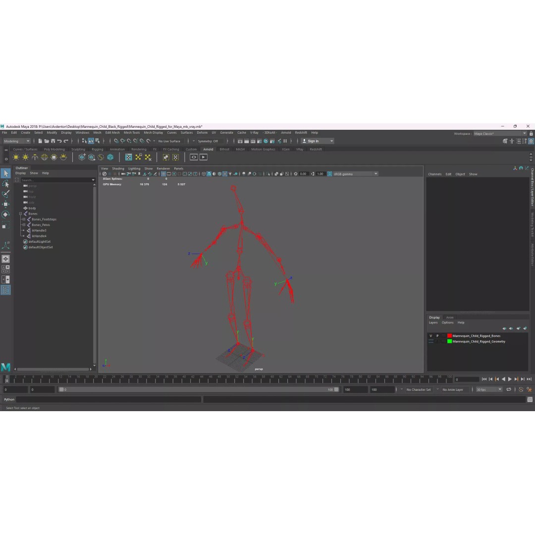 Child Mannequin 3D Model – Rigged Stylized Figure for Fashion Display - View 15