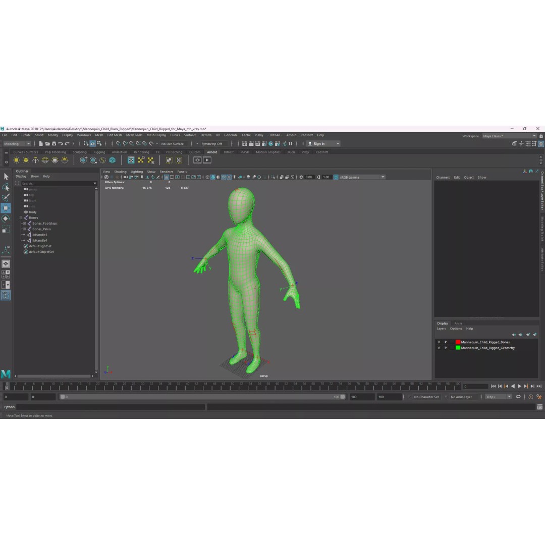 Child Mannequin 3D Model – Rigged Stylized Figure for Fashion Display - View 16