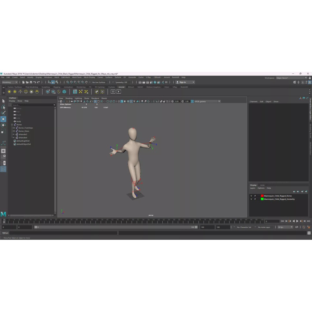 Child Mannequin 3D Model – Rigged Stylized Figure for Fashion Display - View 17