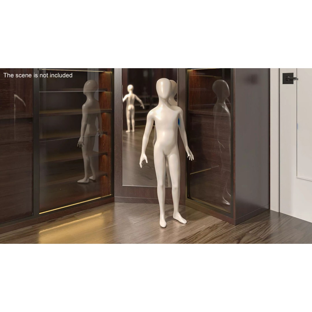 Child Mannequin 3D Model – Rigged Stylized Figure for Fashion Display - View 4