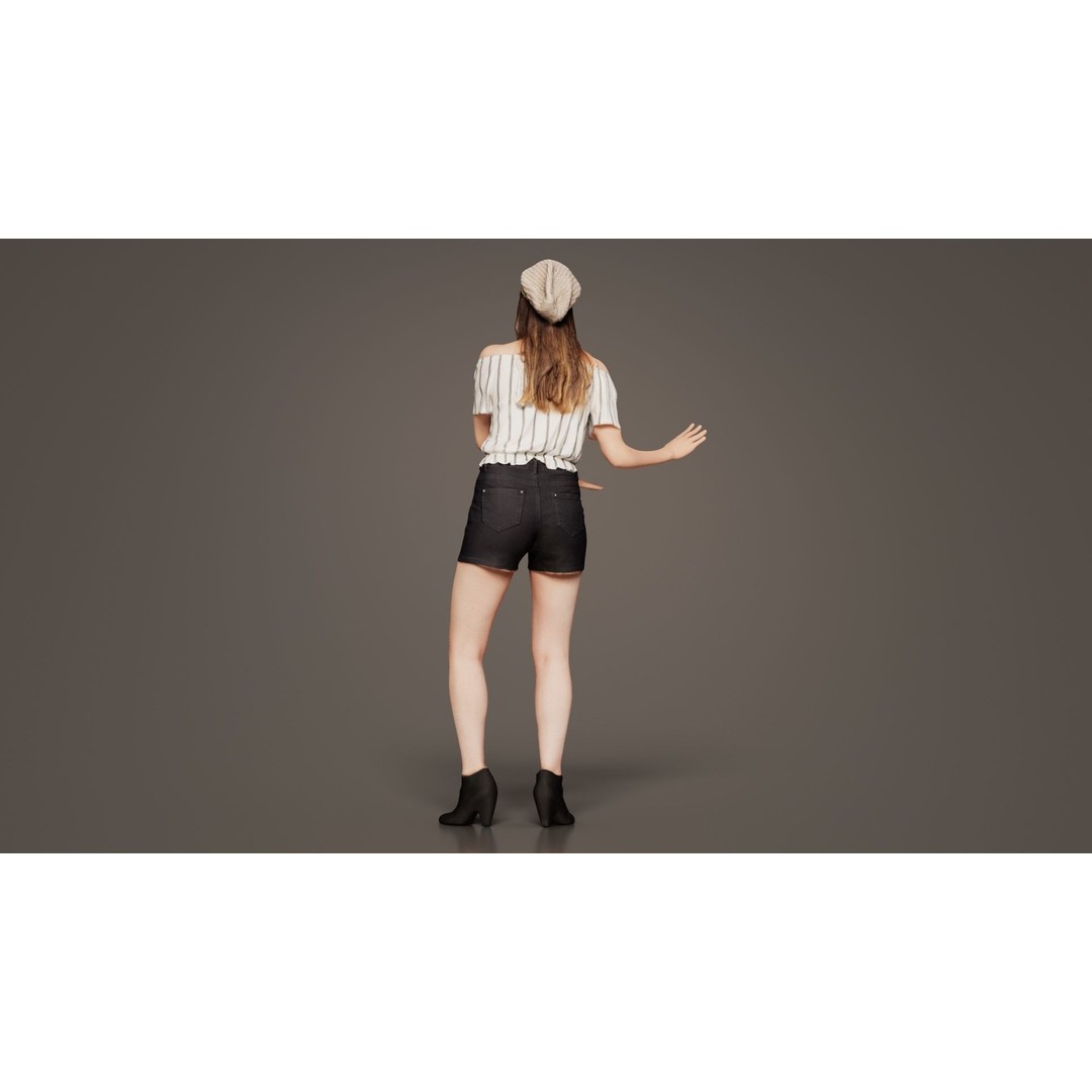 Dancing Woman 3D Model – Low Poly Character, FBX, Blender Ready - View 10