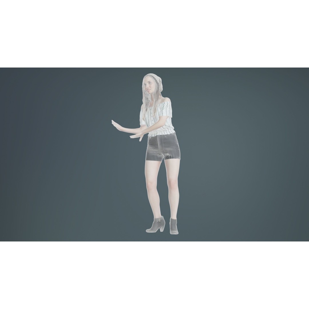 Dancing Woman 3D Model – Low Poly Character, FBX, Blender Ready - View 11