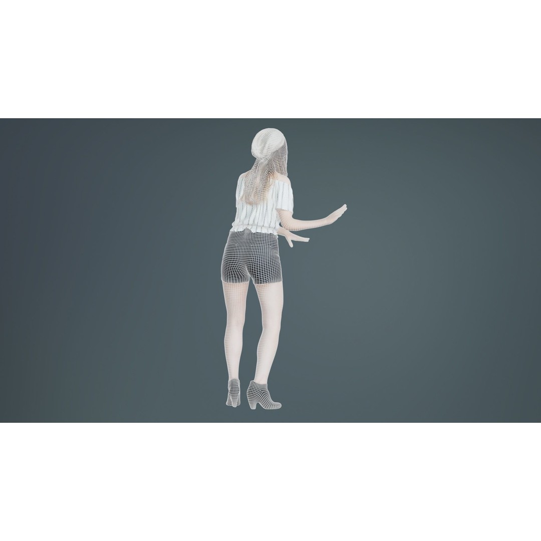 Dancing Woman 3D Model – Low Poly Character, FBX, Blender Ready - View 12