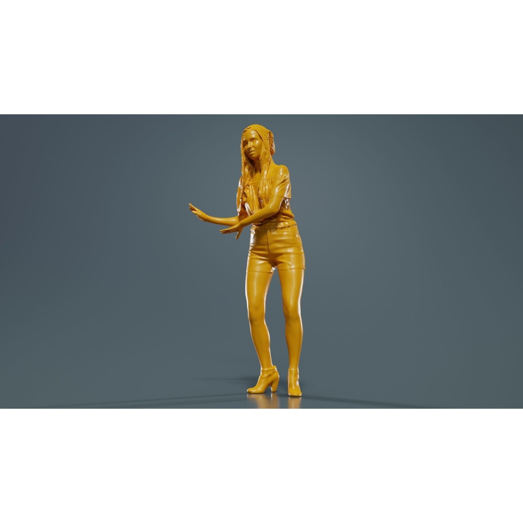 Dancing Woman 3D Model – Low Poly Character, FBX, Blender Ready - View 14