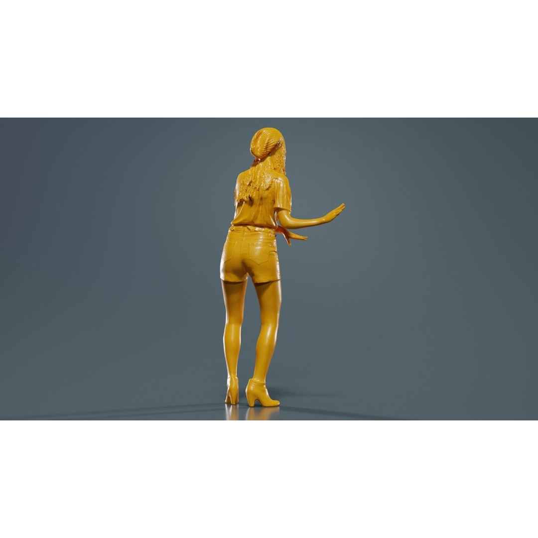 Dancing Woman 3D Model – Low Poly Character, FBX, Blender Ready - View 15