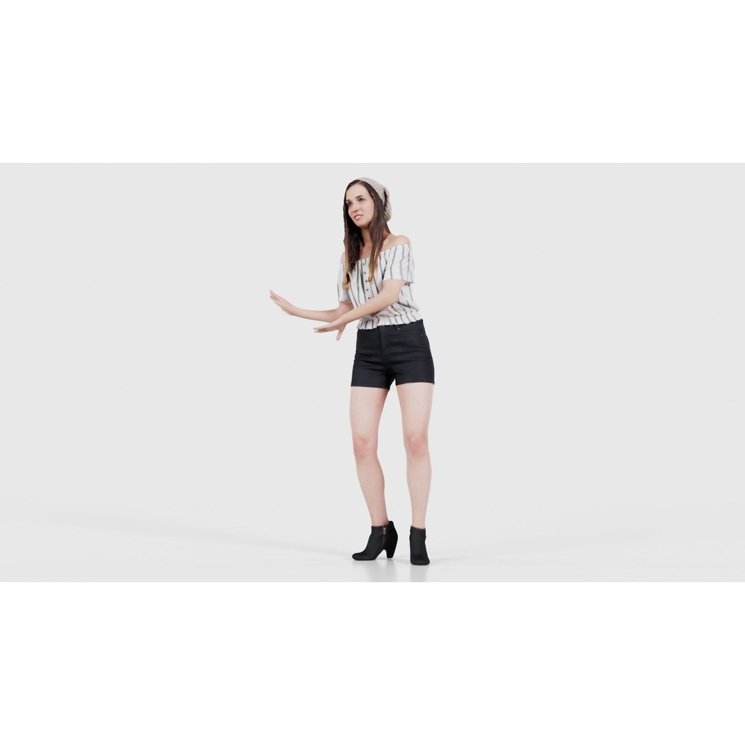 Dancing Woman 3D Model – Low Poly Character, FBX, Blender Ready - View 17