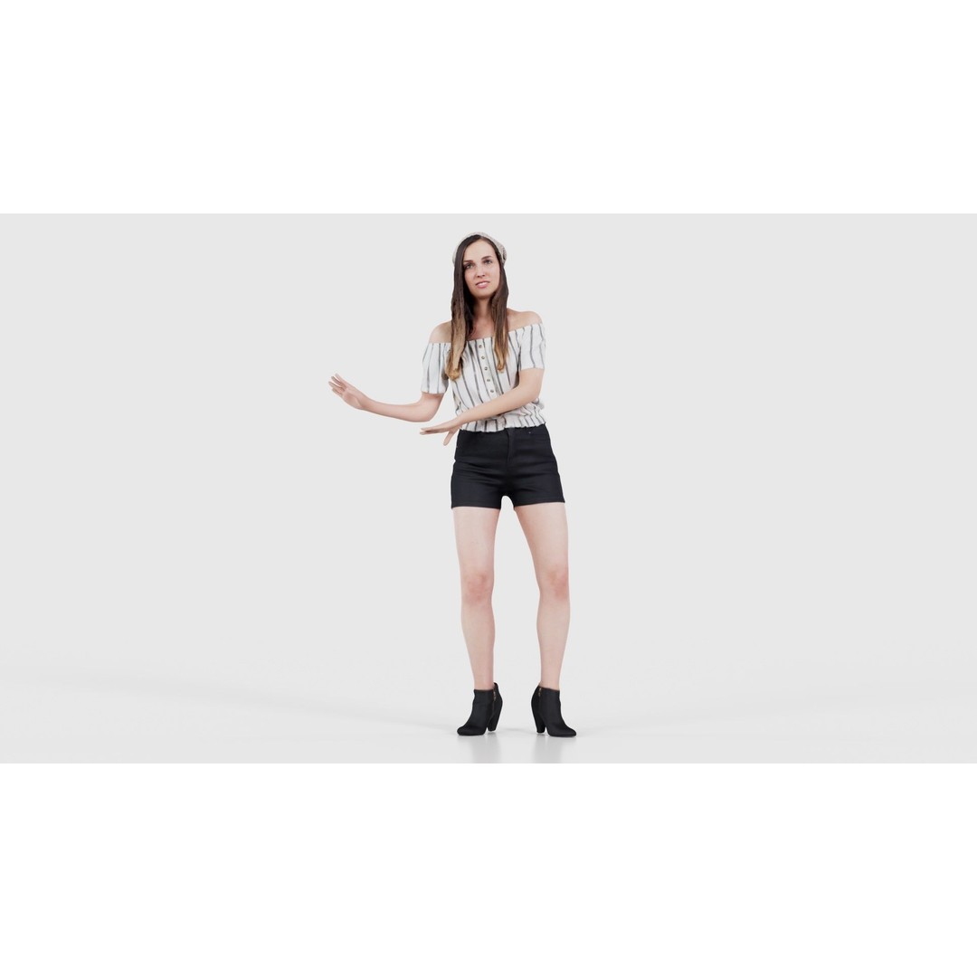 Dancing Woman 3D Model – Low Poly Character, FBX, Blender Ready - View 18