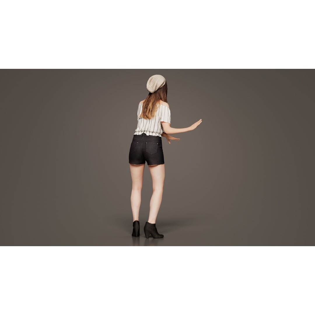 Dancing Woman 3D Model – Low Poly Character, FBX, Blender Ready - View 5
