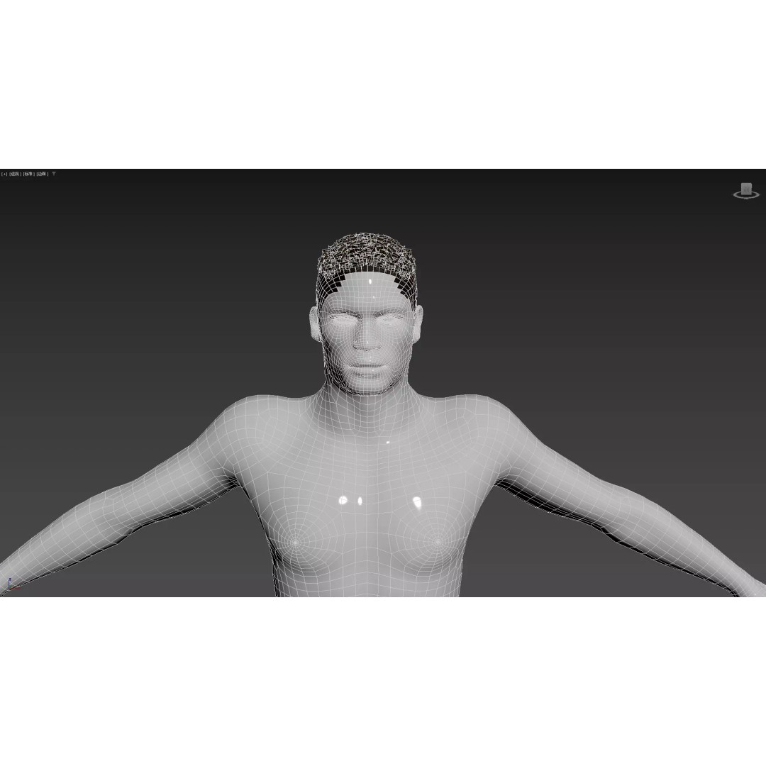 African Character Hair 3D Model – Low-Poly Male Wig, FBX - View 13