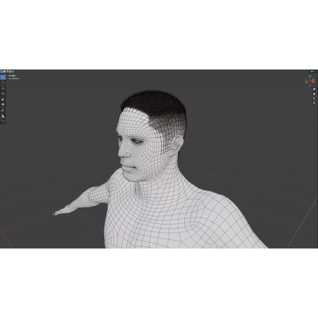 African Character Hair 3D Model – Low-Poly Male Wig, FBX - View 14