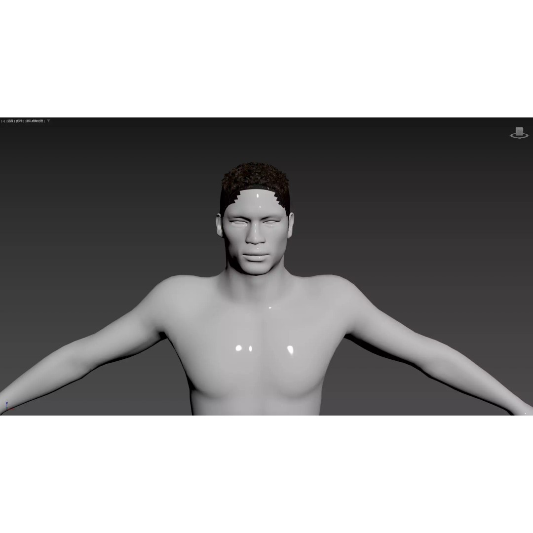 African Character Hair 3D Model – Low-Poly Male Wig, FBX - View 9