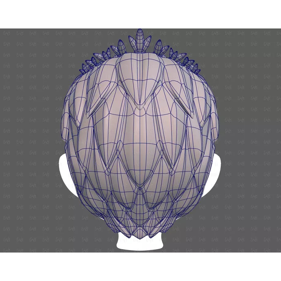 Base Hair 3D Model – Cartoon Low Poly Hairstyle for Animation - View 15