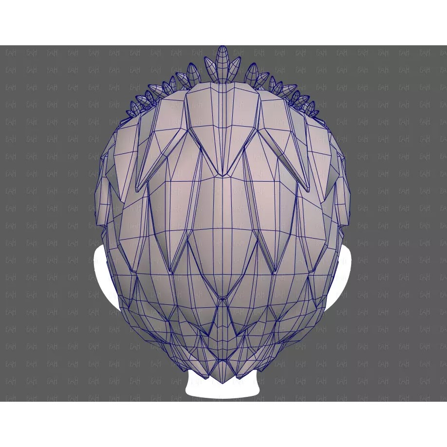 Base Hair 3D Model – Cartoon Low Poly Hairstyle for Animation - View 31