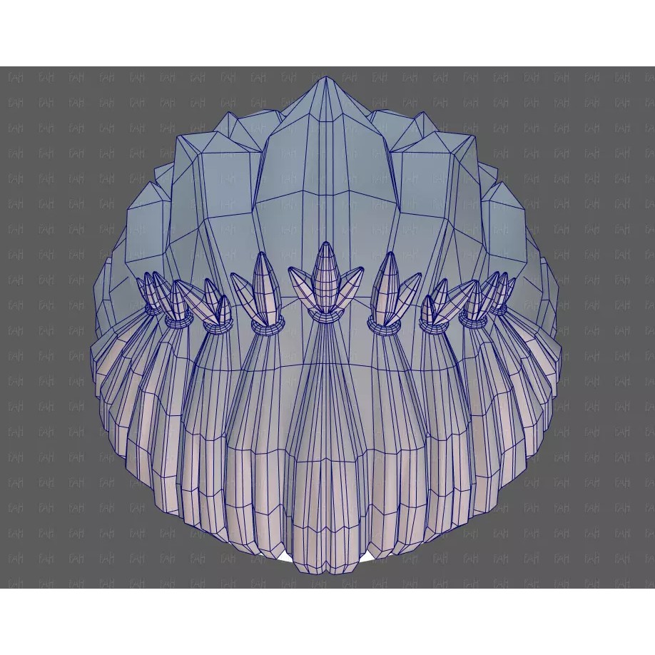 Base Hair 3D Model – Cartoon Low Poly Hairstyle for Animation - View 38